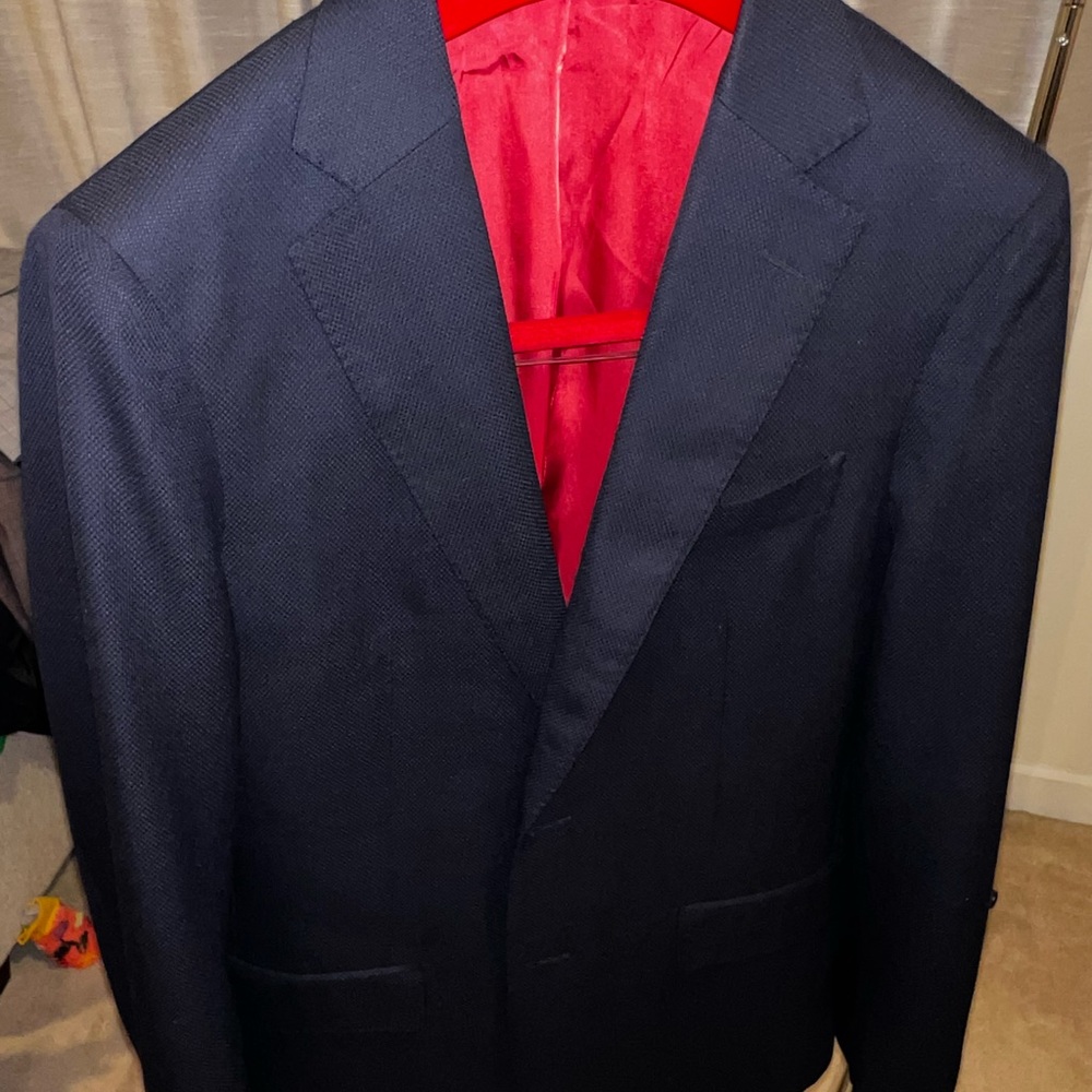 Slight worn Suit Supply 42 R Navy Sienna Suit Coat